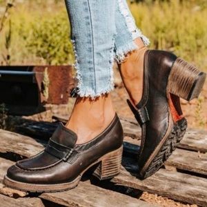 Bristol distressed black loafers by Freebird